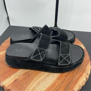 27 Edit Marcelle naturalizer slip on slide sandals black suede Sz 8